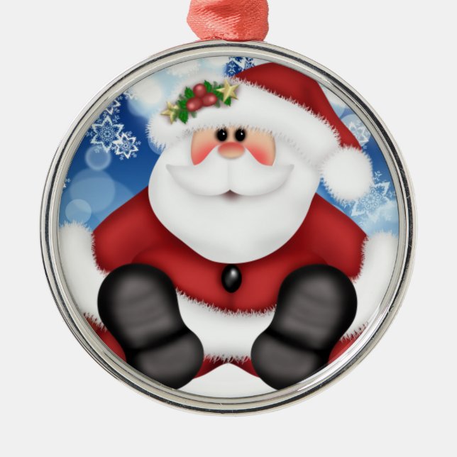 Cute Santa Claus Ornamento navideño (Frente)