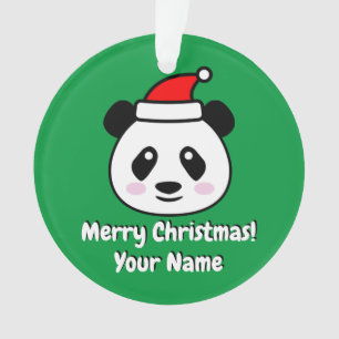 Cute Santa Claus panda oso Ornamento de Navidad