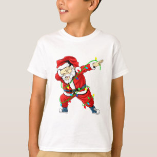 Cute Santa Dabbing enciende Navidades camiseta