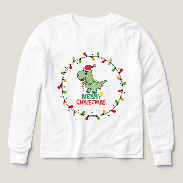 Cute Santa Dino Merry Christmas (Diseño frontal)