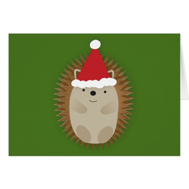 Cute Santa Hedgehog (Anverso (Horizontal))