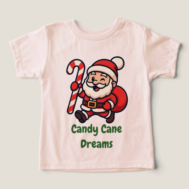 Cute Santa Holding Candy Cane (Diseño delantero )
