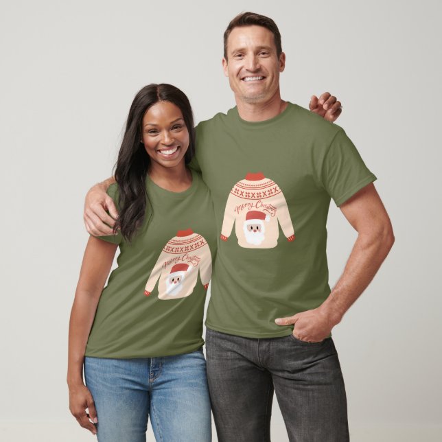 Cute Santa Ugly Christmas Sweater Unisex T-shirt (Unisexo)