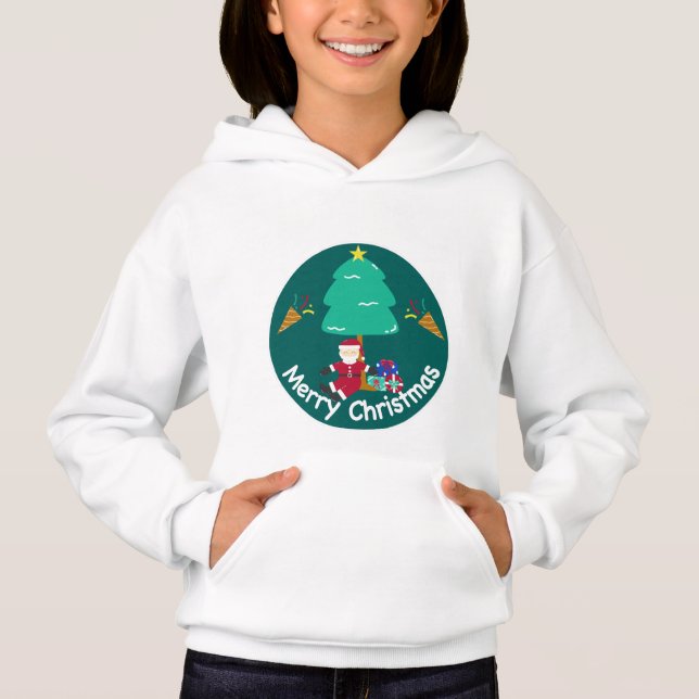 Cute Santa y árbol de Navidad  (Anverso)