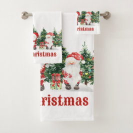Cute Santa y la acuarela de los árboles de Navidad