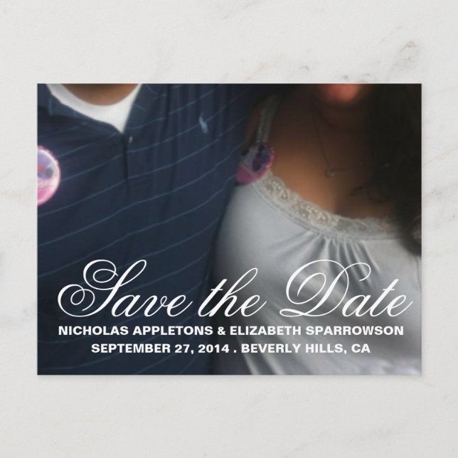 CUTE Save the Date Tarjeta Postal Personalizada (Anverso)