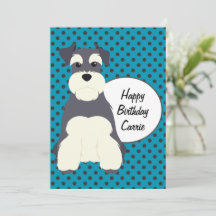 Cute Schnauzer and Polka Dots Cumpleaños