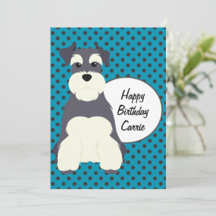 Cute Schnauzer and Polka Dots Cumpleaños