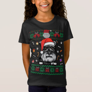 Cute Schnauzer Dog Navidades feos Sweater Santa Ha