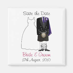 Cute Scottish Bride & Groom Salva El Imán De La Fe
