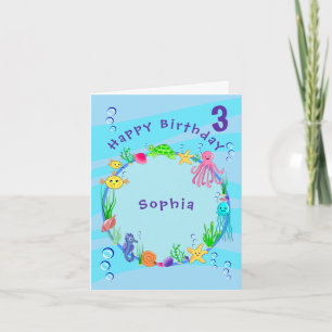 Cute Sea Animals Tarjeta De Saludo Doblada