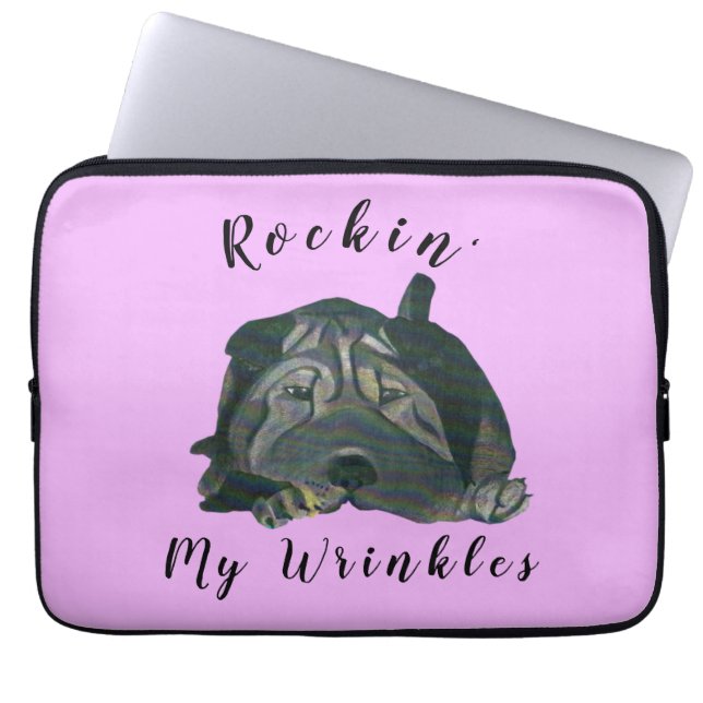 Cute Shar Pei Perro Neoprene Funda Portátil De 13" (Frente)