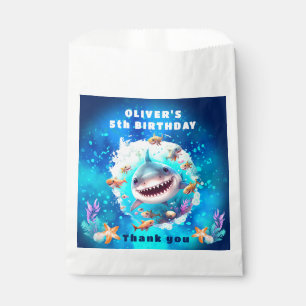 Cute Shark Boy Cumpleaños Bolsas de Favor de la Fi