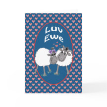Cute Sheep, Tarjeta De Saludo Romántica Luv Ewe
