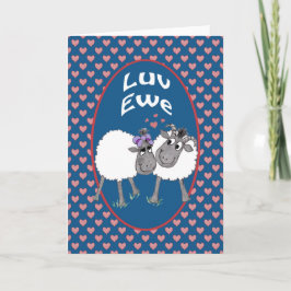 Cute Sheep, Tarjeta De Saludo Romántica Luv Ewe