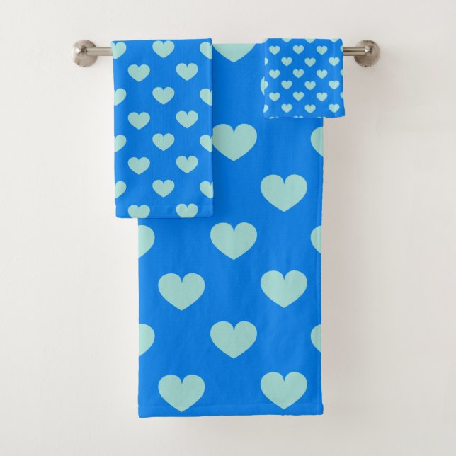 Cute Simple Light Blue Coastal Sweet Heart Pattern (In situ)