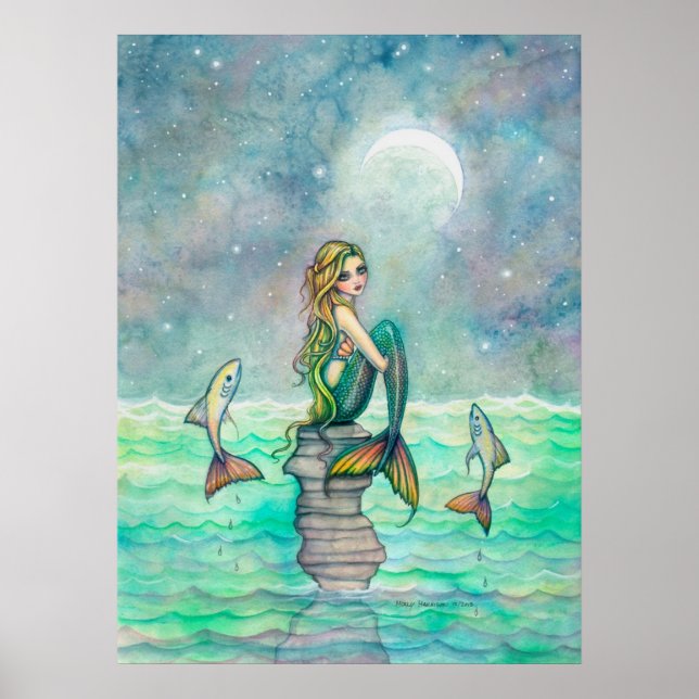 Cute Sirena Dulce y Arte de Fantasía de Peces (Frente)