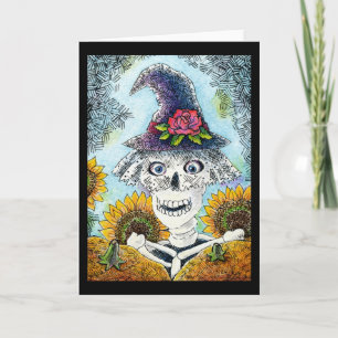 Cute Skeleton Witch Halloween, cualquier tarjeta d