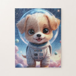 Cute Smiling Puppy Astronaut Jigsaw Puzzle