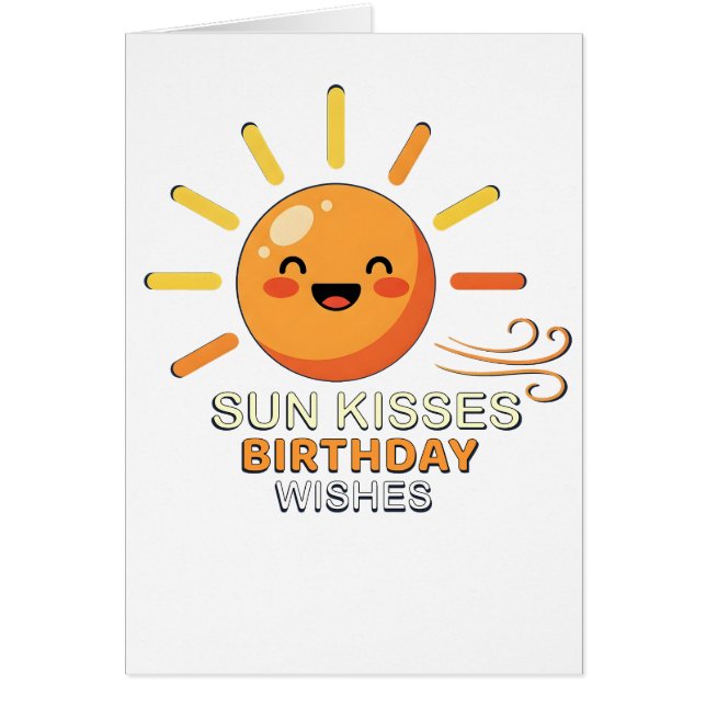Cute Smiling Sun Birthday Greeting Card - Sun Kiss (Frente)