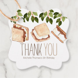 Cute smores camping infantil etiqueta de favor de