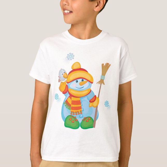 Cute Snowman camiseta de vacaciones (Anverso)