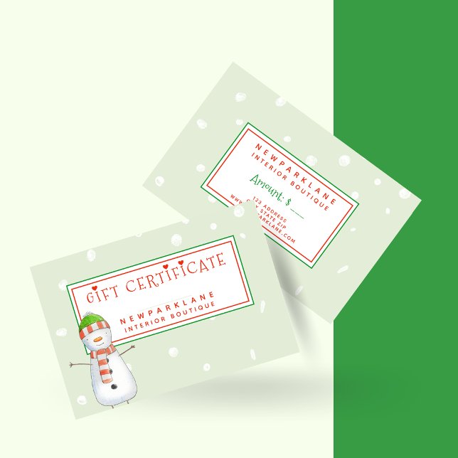 Cute Snowman - Certificado de regalo para Navidade (Subido por el creador)
