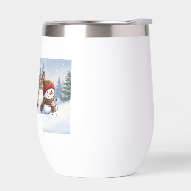 Cute Snowman Coffee Winter Holiday Water Bottle (Izquierdo)