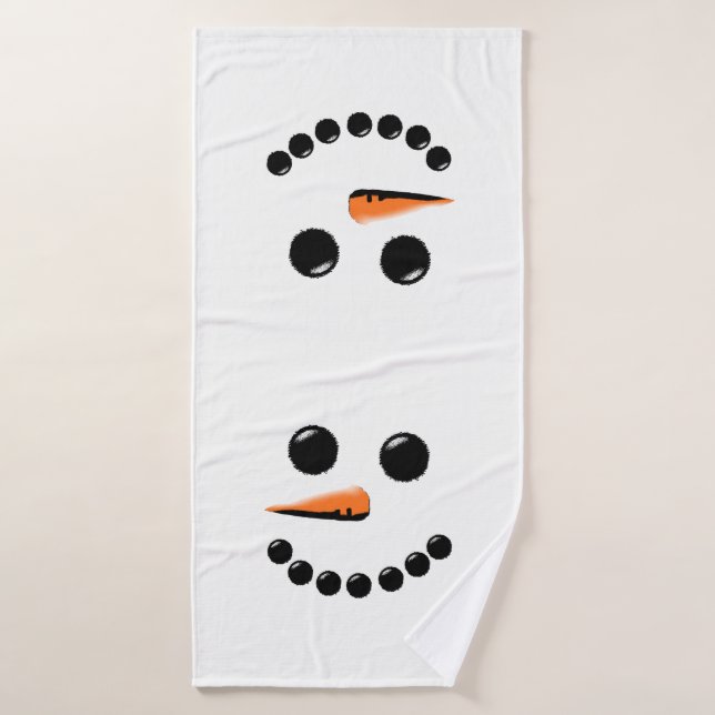 Cute Snowman Face (Toalla de baño)