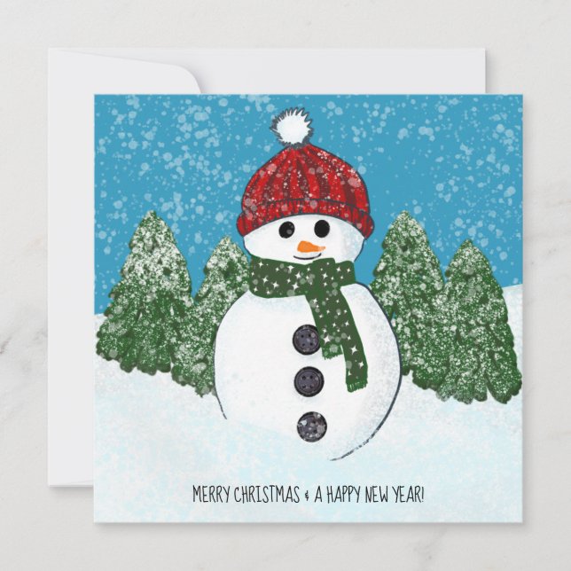 Cute Snowman | Feliz Navidad y Feliz Año Nuevo (Anverso)