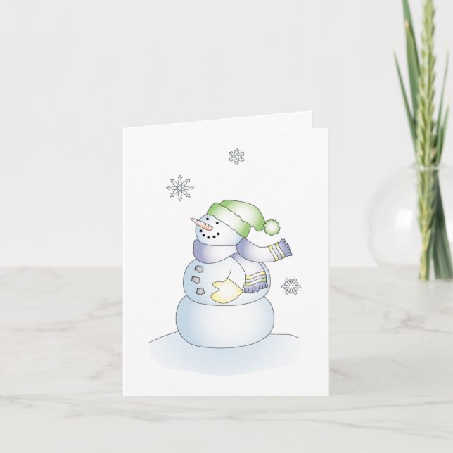 Cute Snowman Happy Holidays Grey Tarjeta de felici (Anverso)