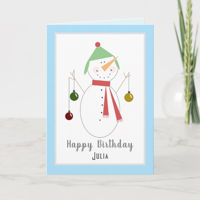 Cute Snowman Ho Navidades felices Tarjeta de cumpl (Anverso)