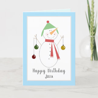 Cute Snowman Ho Navidades felices Tarjeta de cumpl