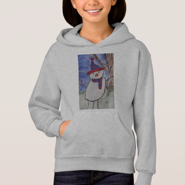 Cute Snowman Kids Hoodie (Anverso)
