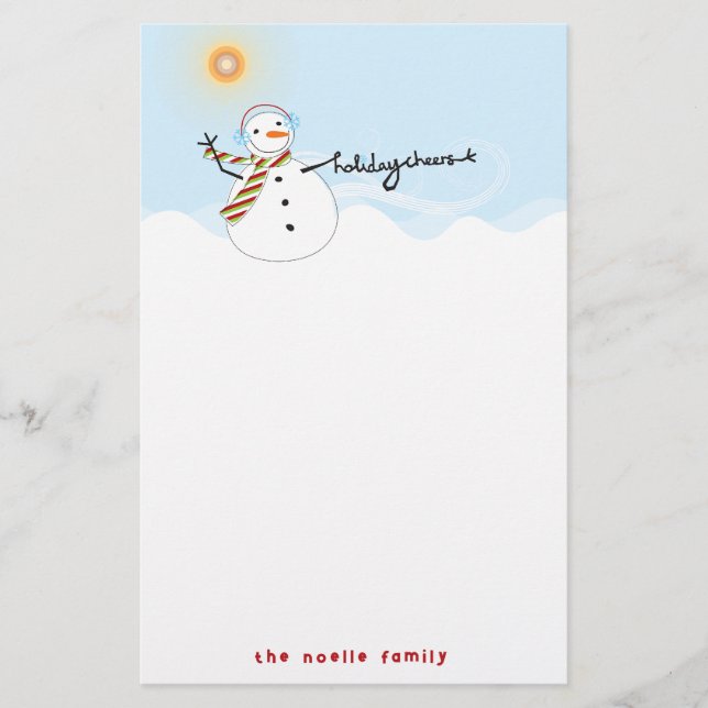 Cute Snowman vitorea en papel navideño (Anverso)