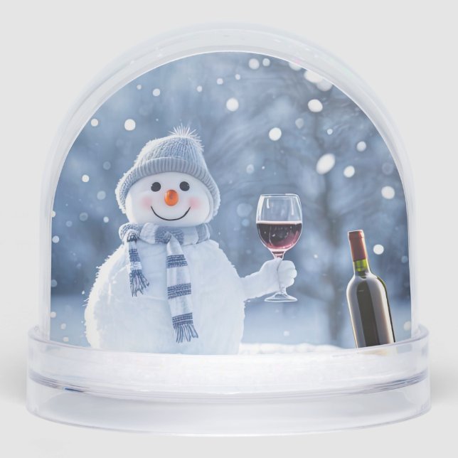 Cute Snowman Wine Christmas Holiday (Anverso)