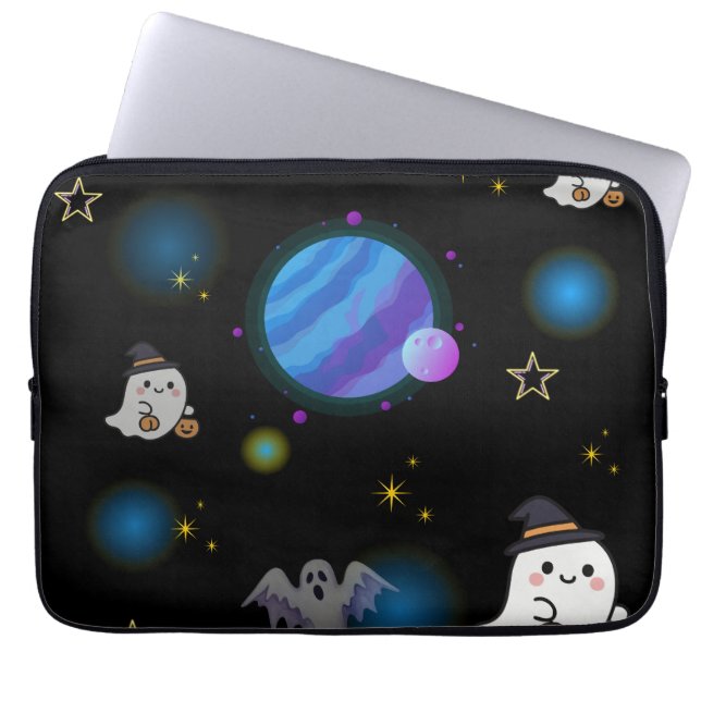 Cute Space Galaxy Doodle Funda para Portátil (Frente)