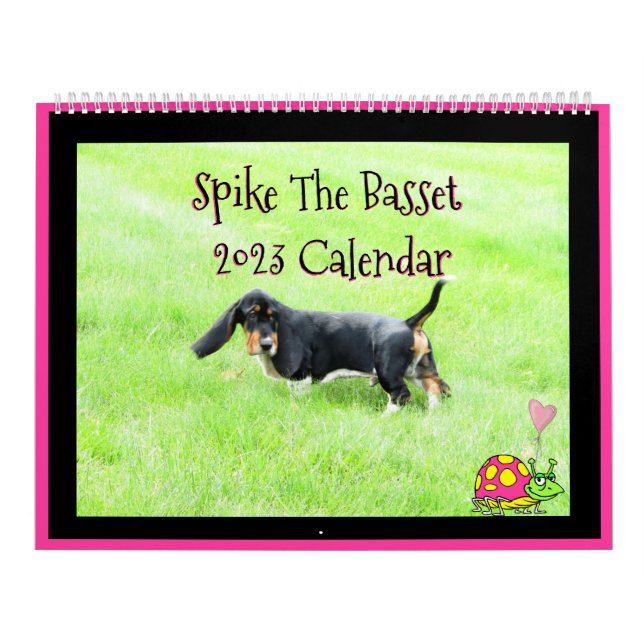 Cute "Spike The Basset 2023" Calendario Grande De  (Tapa)