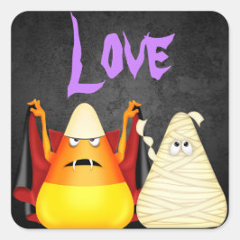 Cute Spooky Halloween Candy Corn LOVE Pegatinas