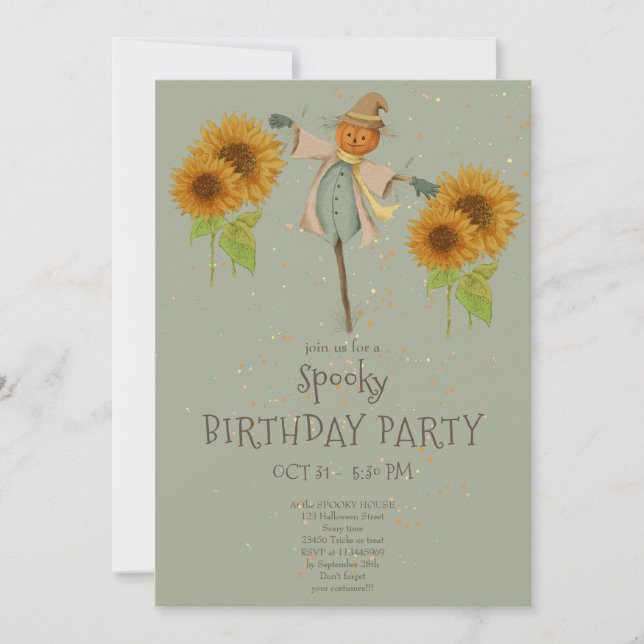 Cute Spooky Halloween Niños Invitación de cumpleañ (Anverso)