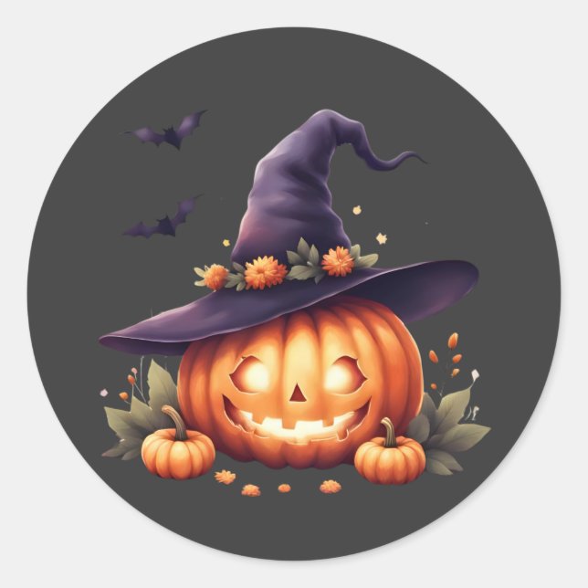 Cute Spooky Halloween Pegatina - Calabaza (Anverso)