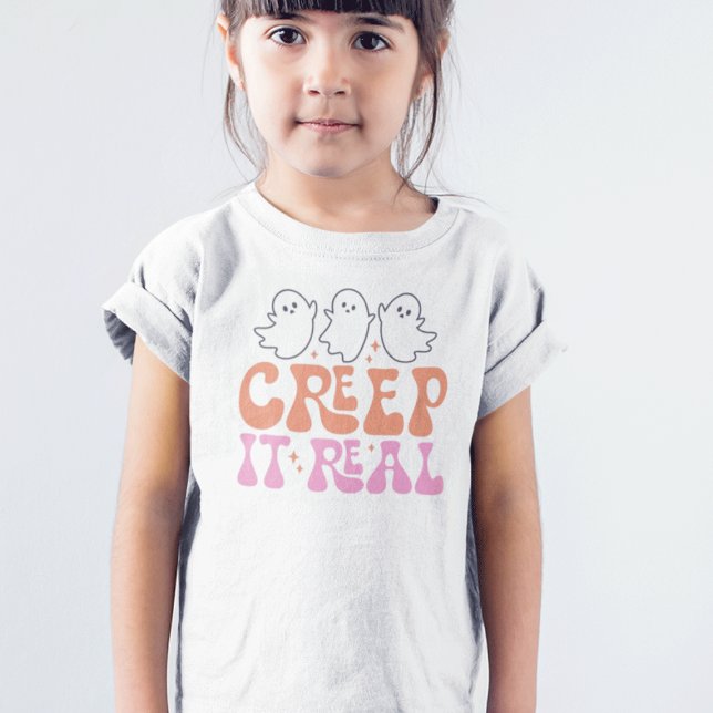 Cute Spooky Halloween Top Groovy Retro (Groovy Halloween Toddler Shirt  with Cute Ghosts in Pastel Colors. halloween tee for toddlers
)