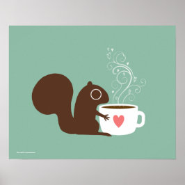 Cute Squirrel Coffee Lover | Arte Animal caprichos