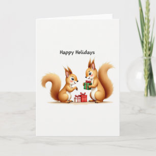Cute Squirrels Regalos Regalos Felices Tarjeta de