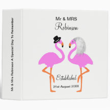 Cute Sr. y Sra. Cute Pink Flamingo Personalizado