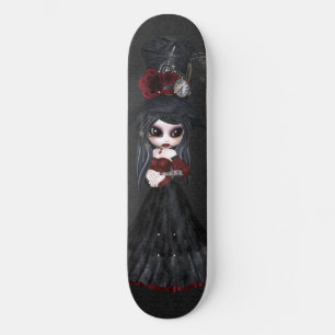 Cute Steampunk Gótico Chica Black Skateboard