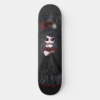Cute Steampunk Gótico Chica Black Skateboard