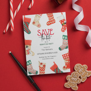 Cute Stocking Fiesta de Navidad Save the Date