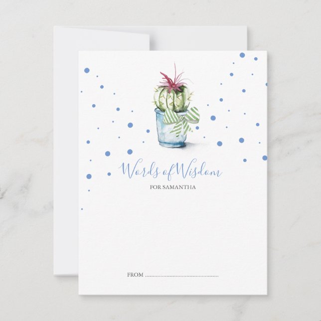 Cute Suculentas Tarjetas de Consejos Baby Shower C (Anverso)