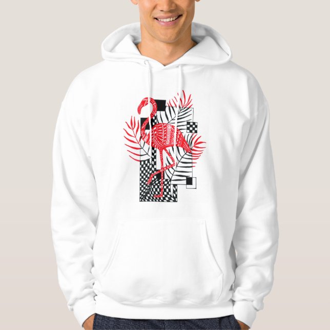 Cute Sudadera con Capucha de Patrón de Flamenco Ro (Anverso)